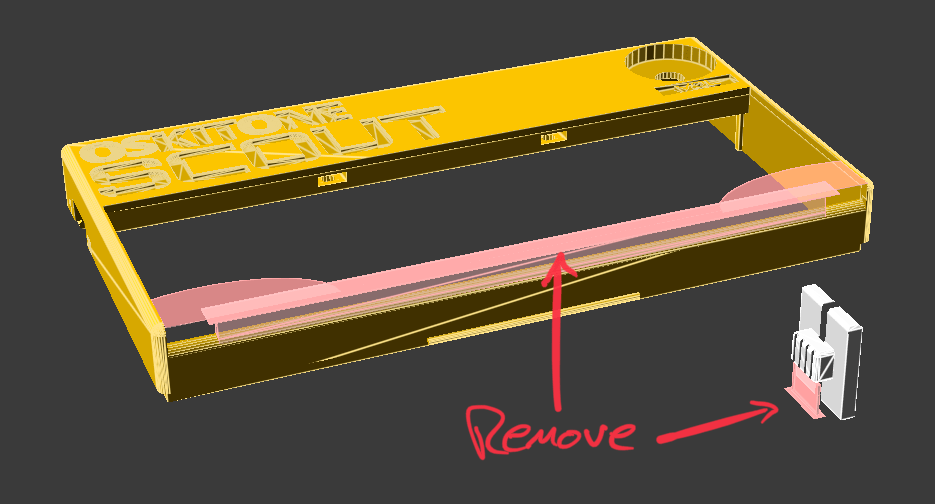 Built-in print supports on the Scout&#39;s enclosure top and switch clutch pieces