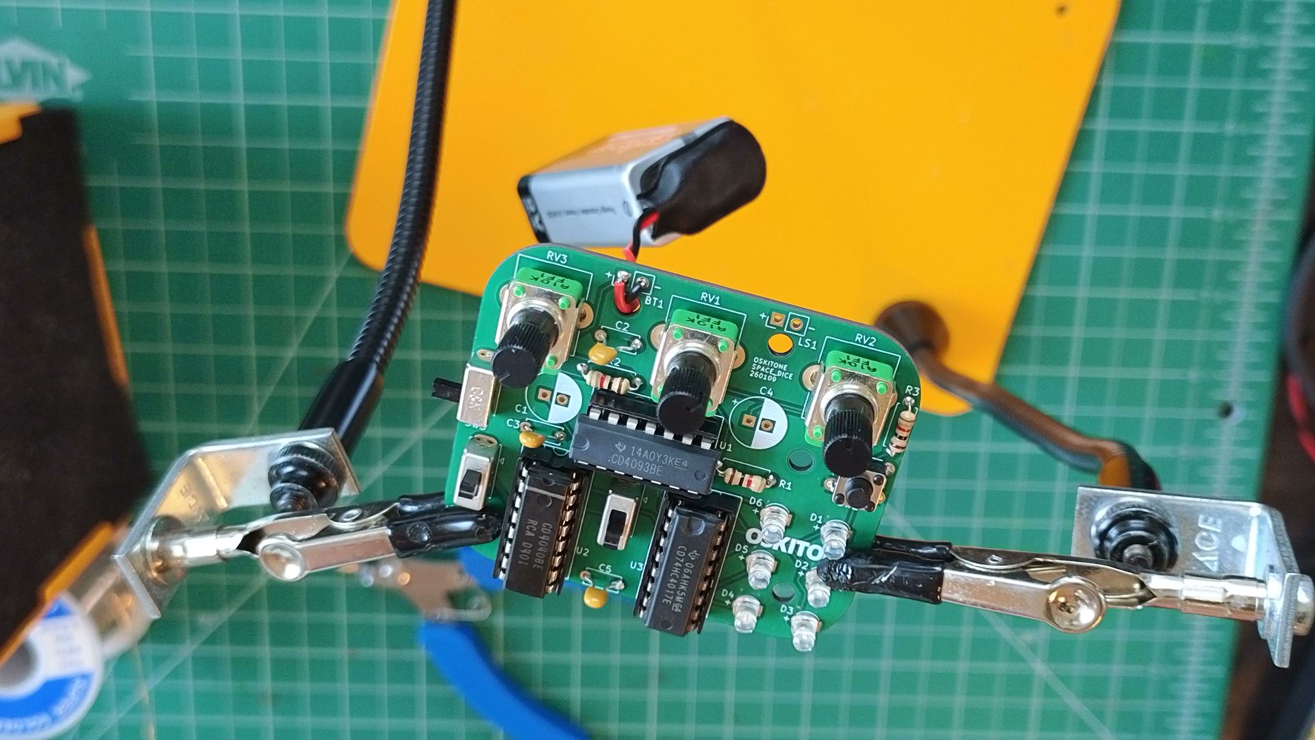 SPDT and potentiometer soldered