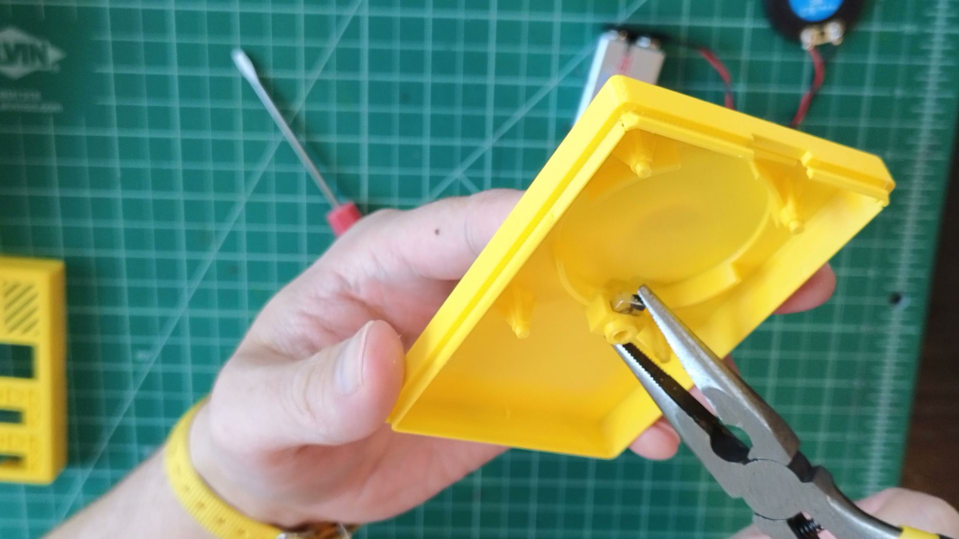 square nut in cavity